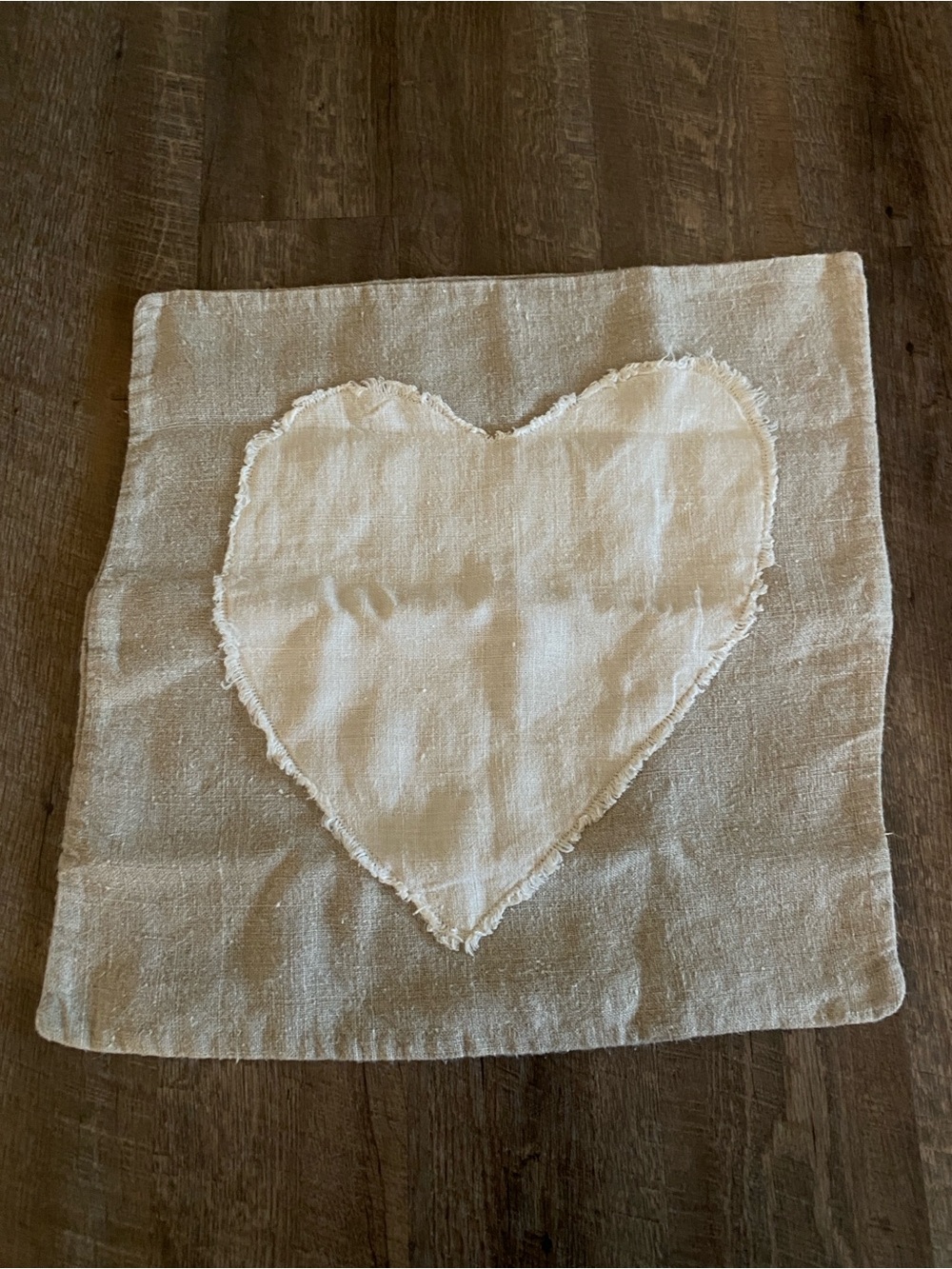 Sugarboo & Co. Natural Linen Pillow Case White Linen Heart